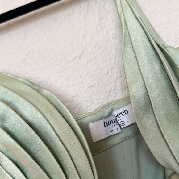 HOUSE‎ OF CB FAYE PISTACHIO SATIN CORSET MIDI DRESS NWOT size M - Picture 5 of 15